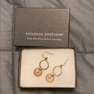 Silpada Designs Copper, freshwater pearl earrings